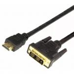 REXANT Шнур HDMI - DVI-D с фильтрами, длина 3 метра (GOLD) (PE пакет) (17-6305)