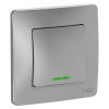  - Выключатель 1-кл. СП Blanca 10А IP20 (сх. 1) 250В с подсветкой алюм. SE BLNVS010113