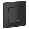  - Выключатель 1-кл. СП Blanca 10А IP20 (сх. 1) 250В с подсветкой антрацит SE BLNVS010116